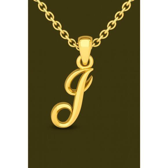 Letter Script Initial Necklace in Sterling Silver – Free 18 Inch Cable Chain - Picture 5 of 5